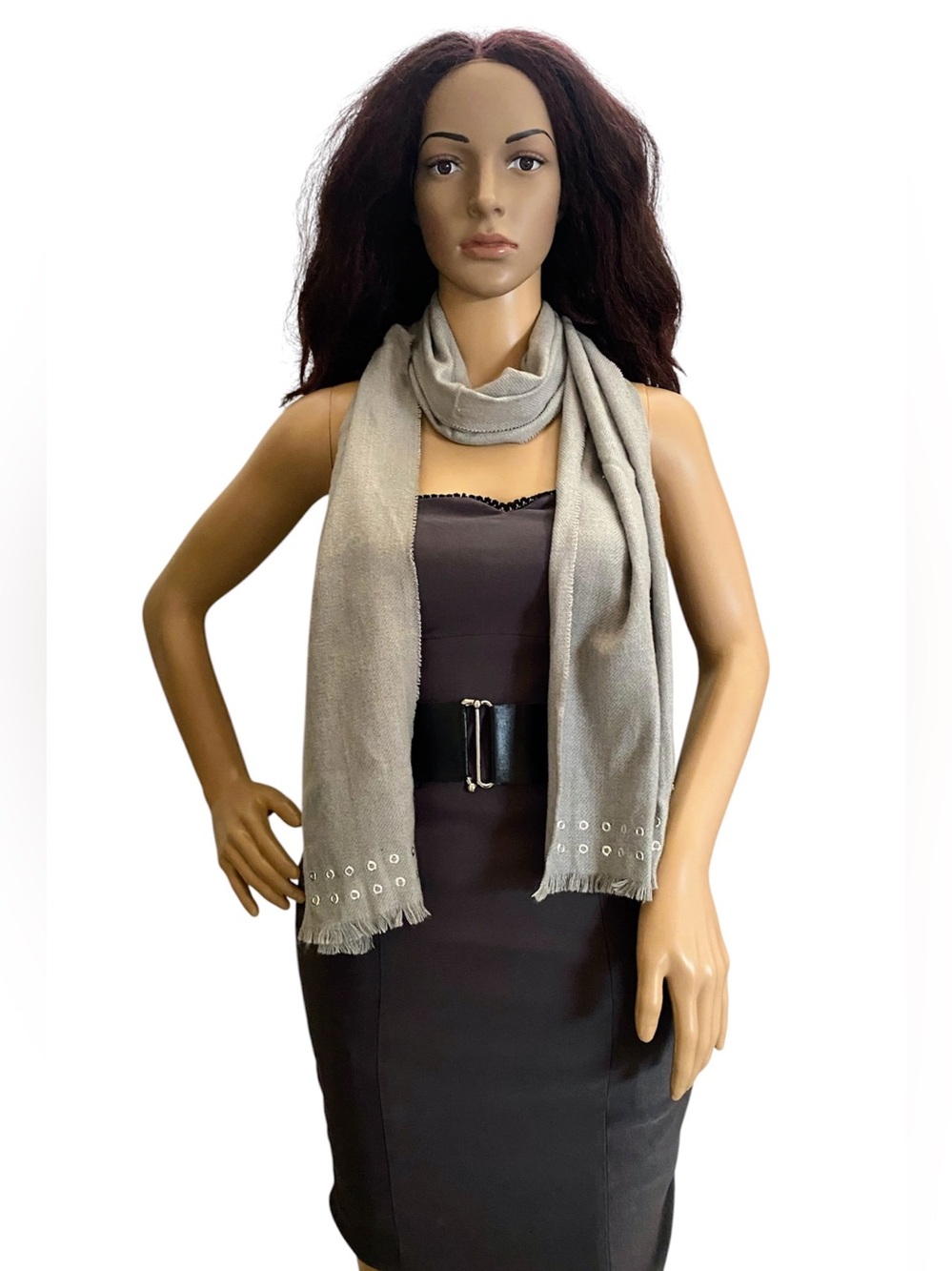 Karl lagerfield gray acrylic scarf